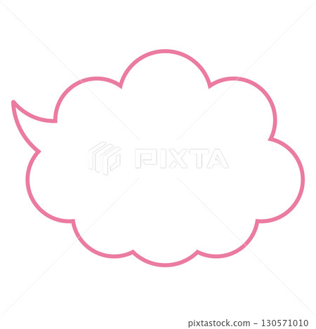 Simple speech bubble illustration with fluffy frame 130571010