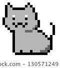 Pixel art monochrome cat 130571249