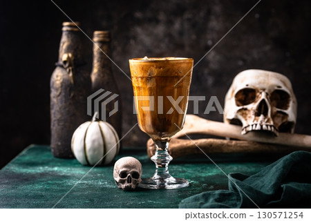 Halloween drink coffee latte with ice 130571254
