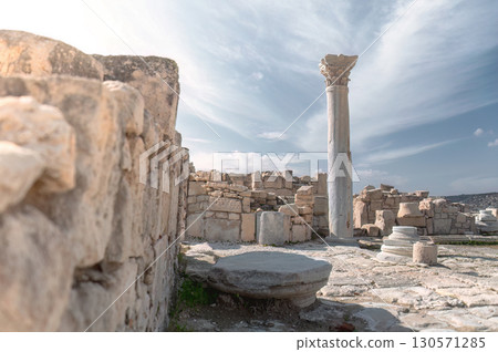 Exploring ancient ruins of Kourion archaeological site in Cyprus 130571285