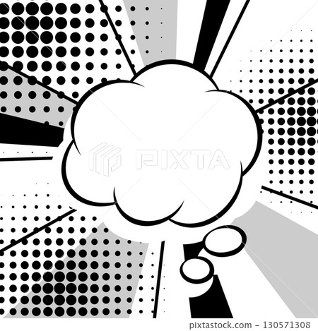 Background with speech bubble. Decorative abstract card in pop art style. 130571308