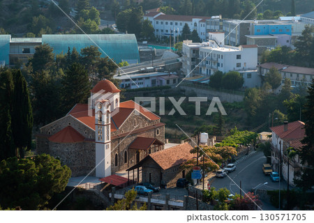 Panagia Eleousa Church dominating Agros village in Cyprus 130571705