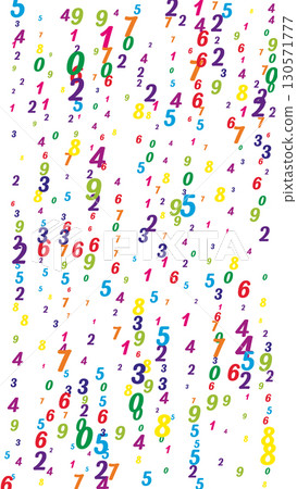 Flying colorful digits and numbers. School math notebook cover. Back to school mathematics banner on white background. Falling numbers vector illustration. Flying colorful digits and numbers. School math notebook cover. Back to school mathematics banner on white background. Falling numbers vector illustration. 130571777