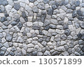 Part of a stone wall, gray color of background or texture, modern style design decoration. 130571899