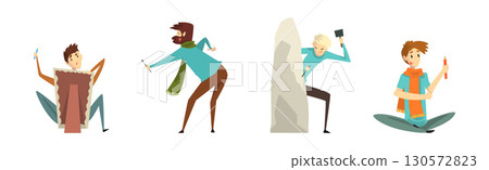 People Character of Artistic Profession in Creative Process Vector Set 130572823