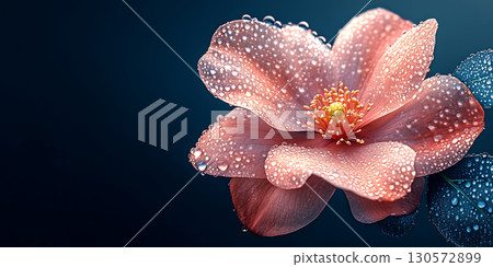 Stunning DewKissed Blossom Pink Flower Macro Photography Stunning DewKissed Blossom Pink Flower Macro Photography 130572899