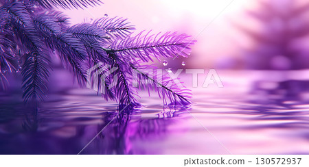 Purple Blossom Background Lavender Water Scene Soft Focus 130572937