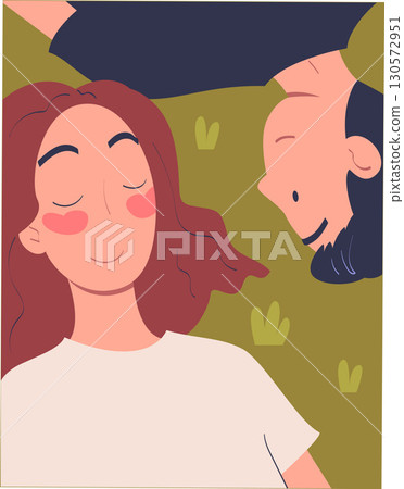 Happy Lover Man and Woman Couple Cuddle Together Vector Illustration Happy Lover Man and Woman Couple Cuddle Together Vector Illustration 130572951