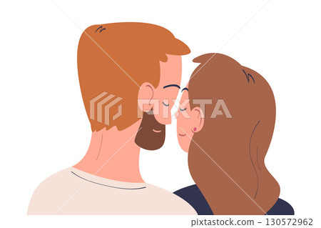 Happy Lover Man and Woman Couple Cuddle Together Vector Illustration Happy Lover Man and Woman Couple Cuddle Together Vector Illustration 130572962