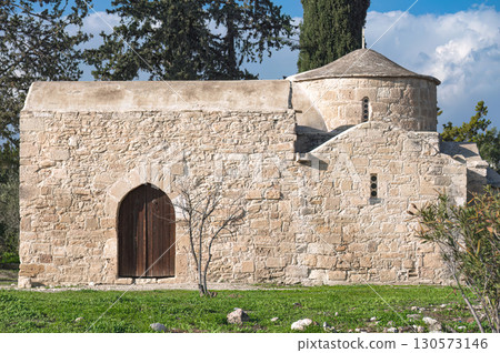 Weathered wooden door adorning stone walls of Saint Efstathios chapel, in Kolossi village, Limassol district, Cyprus Weathered wooden door adorning stone walls of Saint Efstathios chapel, in Kolossi village, Limassol district, Cyprus 130573146
