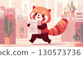 red panda, Ailurus, businessman 130573736