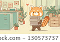 red panda, Ailurus, businessman 130573737