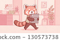 red panda, Ailurus, businessman 130573738