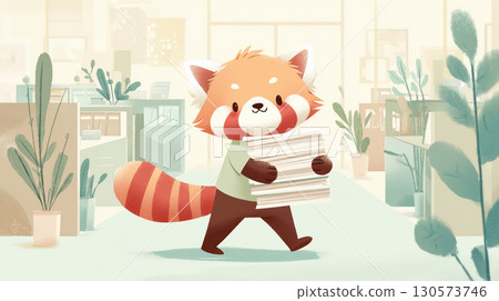 red panda, Ailurus, office 130573746