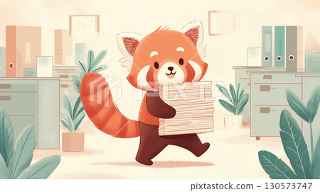 red panda, Ailurus, businessman 130573747