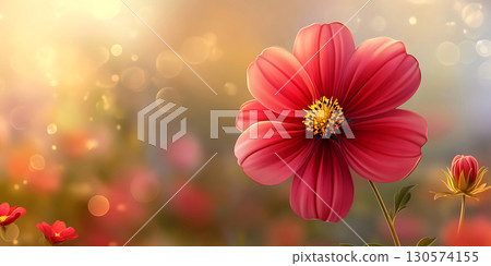 Vibrant Pink Cosmos Flower Natures Stunning Bloom 130574155