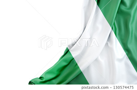 Flag of Nigeria with empty space on the left. Isolated. 3D Rendering Flag of Nigeria with empty space on the left. Isolated. 3D Rendering 130574475