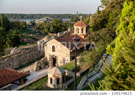 Ruzica church overlooking Kalemegdan park and the Sava river in Belgrade, Serbia 130574623