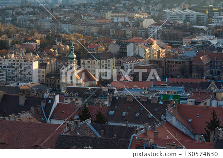The parish Church of Saint Catherine of Alexandria emerging from the roofs of Budapest The parish Church of Saint Catherine of Alexandria emerging from the roofs of Budapest 130574630