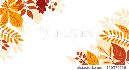 Frame with autumn leaves Frame with autumn leaves 130574636