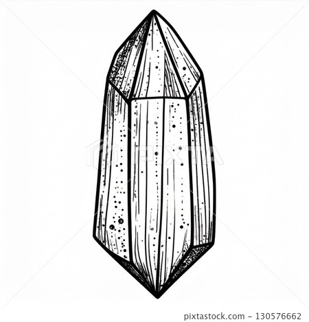 Monochrome Crystal Drawing with Geometric Facets 130576662