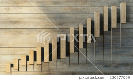This unique staircase design showcases wooden steps ascending against a backdrop of natural wood panels, creating a modern yet warm atmosphere in the interior space. 130577099