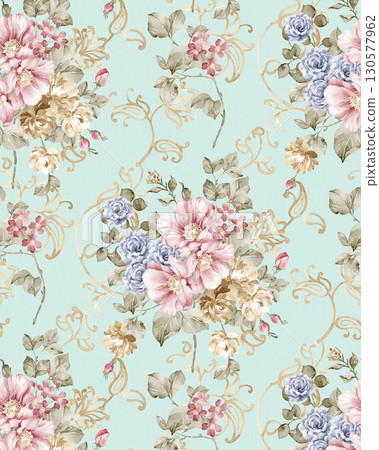 Artistic Floral Patterned Decorative Paper Collection Artistic Floral Patterned Decorative Paper Collection 130577962