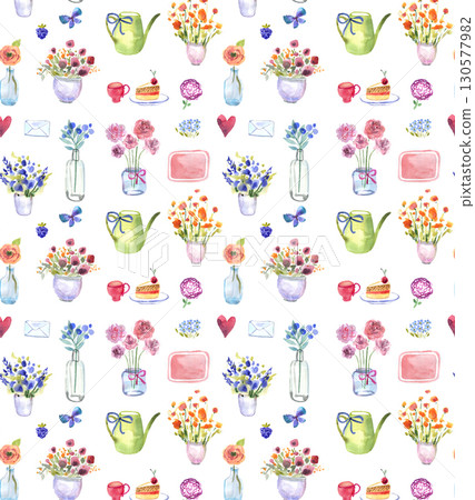 Artistic Floral Patterned Decorative Paper Collection 130577982