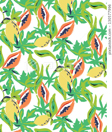 Artistic Floral Patterned Decorative Paper Collection 130577996