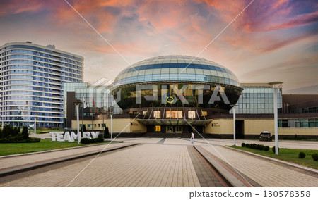 MINSK, BELARUS - September 5, 2025: the building of the National Olympic Committee MINSK, BELARUS - September 5, 2025: the building of the National Olympic Committee 130578358