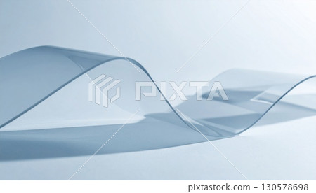 Transparent Blue Plastic Sheet with Wave Texture Transparent Blue Plastic Sheet with Wave Texture 130578698