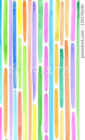 Colorful Watercolor Rainbow Stripes Pattern 130579240