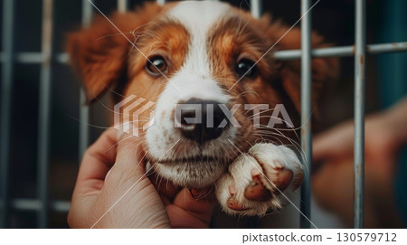 Heartwarming Moment at Rescue Center Affectionate Dog Seeks Gentle Touch and Forever Home 130579712