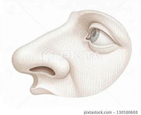 Detailed Profile Illustration Of A Large Nose 130580608