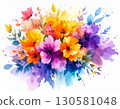 Vibrant Watercolor Floral Bouquet Painting 130581048