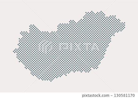Vector map of Hungary from points, dotted template 130581170