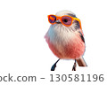 A stylish bird wearing colorful sunglasses 130581196