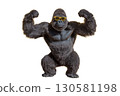 Humorous gorilla in a bodybuilding pose wearing sunglasses 130581198