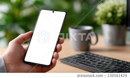 Smartphone with Blank White Screen 130581429
