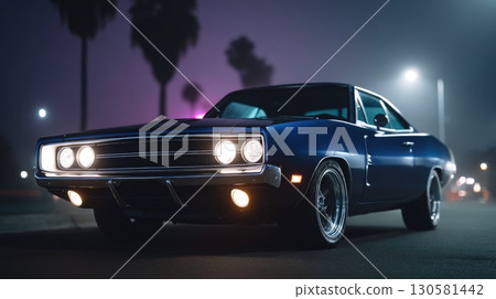 Classic Car at Night 130581442
