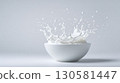 Milk Splash in Bowl 130581447