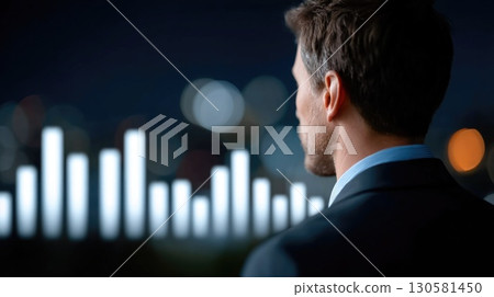 Businessman Looking at Graph Businessman Looking at Graph 130581450