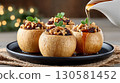 Baked Apples with Nuts and Honey 130581452