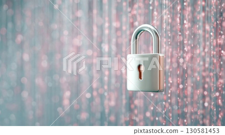Shiny Padlock with Abstract Light Background Shiny Padlock with Abstract Light Background 130581453