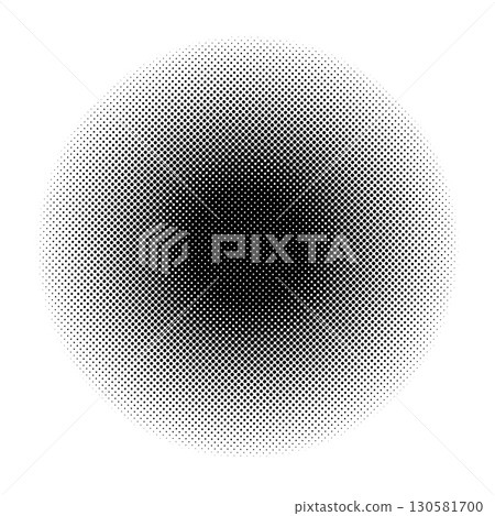 Halftone circle. Dotted monochrome gradient backdrop. Circular dotted background. Black Point round texture shape. Halftone dots simple pattern on a white background. Halftone circle. Dotted monochrome gradient backdrop. Circular dotted background. Black Point round texture shape. Halftone dots simple pattern on a white background. 130581700