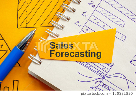 Sales forecasting and charts. Symbolizes business strategy. 130581850