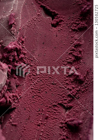 Close-up texture of rich red berry sorbet, vibrant and refreshing frozen dessert background 130582725