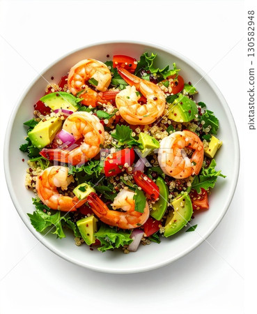 Shrimp Quinoa Salad with Avocado and Kale Shrimp Quinoa Salad with Avocado and Kale 130582948