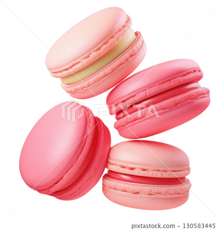 粉紅色馬卡龍的 3d 插圖 130583445
