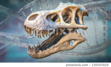 The T rex Skull for Education or sci concept 3d Rendering. The T rex Skull for Education or sci concept 3d Rendering. 130583929